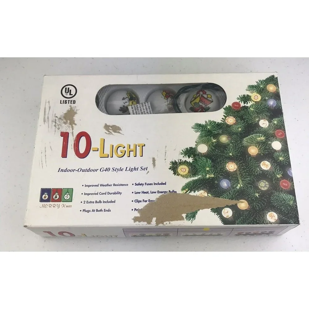 Merry Xmas Christmas Tree Round White‎ lights Indoor Outdoor Snowman Santa Bells